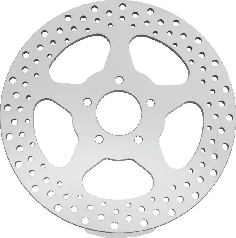 Bikers Choice 00-17 Big Twin 11.5 In Polished Rear 5 Spoke Drilled Stnless Rotor Repl H-D 44156-00 Must Have