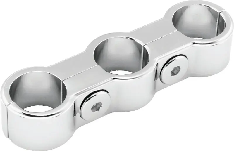 Bikers Choice Chrome Plain Oil Hose Separator For 3 Hoses Trusted Brand