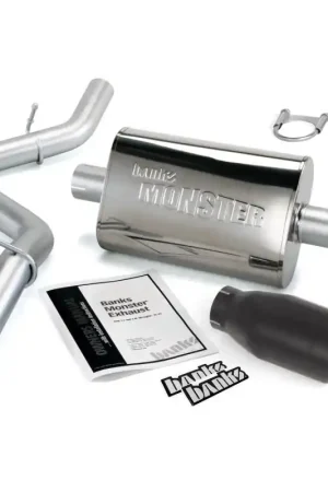 Buy Today Banks Power 04-06 Jeep 4.0L Wrangler Monster Exhaust System - SS Single Exhaust w/ Black Tip
