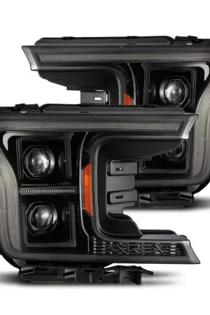 AlphaRex 18-20 Ford F-150 (Req. Conv F150 w/LED) LUXX LED Proj HL Alpha-Blk w/Actv Lt Seq Sig SB DRL In Demand