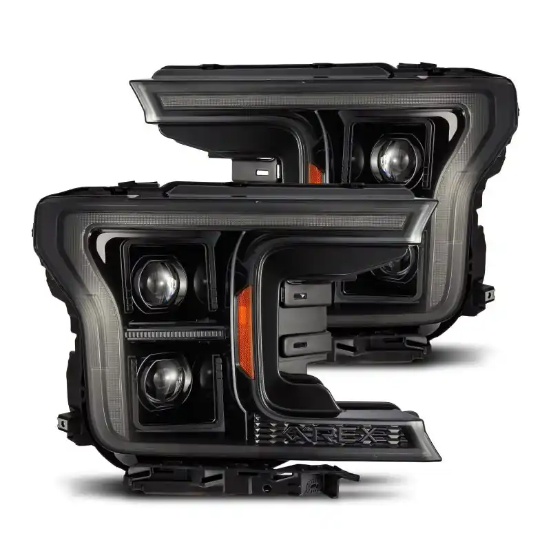 AlphaRex 18-20 Ford F-150 (Req. Conv F150 w/LED) LUXX LED Proj HL Alpha-Blk w/Actv Lt Seq Sig SB DRL In Demand
