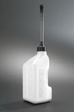 Affordable BikeMaster 1.25 Gallon White Jug Black Cap w/ Auto Shut Off Hose