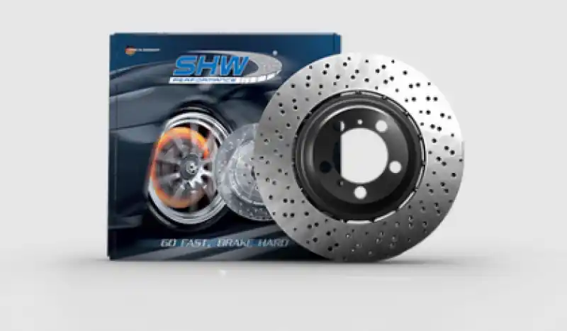 SHW 20-21 Porsche Carrera/Carrera S Front Right Drilled-Dimpled Lightweight Brake Rotor (9P1615302J) Place Order