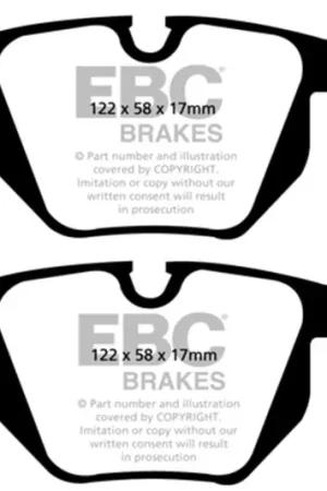 Direct From Factory EBC 13+ BMW X1 3.0 Turbo (35i) Greenstuff Rear Brake Pads