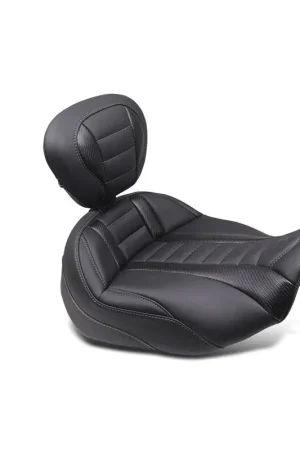 Mustang 23-24 HD CVO Rd Glide(ST), 2024 Rd Glide and Str Glide Pass Arm Backrest - Black/Gray Stitch Direct From Manufacturer