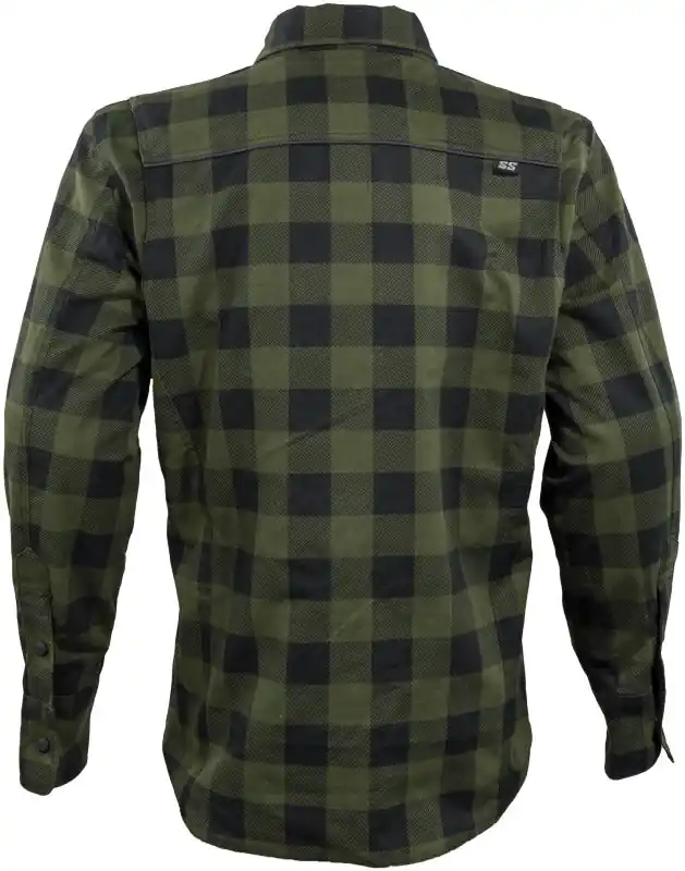 Professional Grade Speed and Strength True Grit Armored Motoshirt Olive/Black - XL