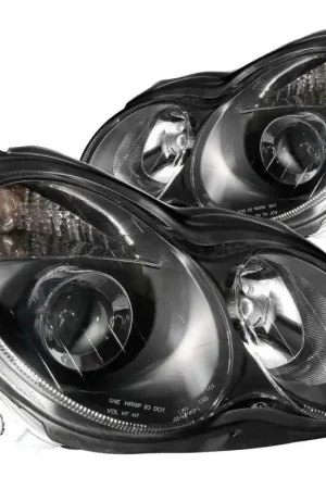 ANZO 2001-2007 Mercedes Benz C Class W203 Projector Headlights Black Free Returns
