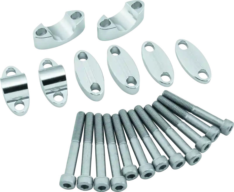 BikeMaster Aluminum Handlebar Risers 1-1/8in - Silver Free Shipping