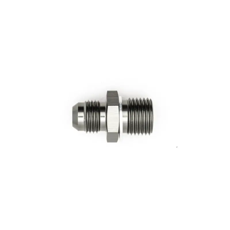DeatschWerks 6AN Male Flare to M16 X 1.5 Male Metric Adapter (Incl. Crush Washer) - Titanium Crafted