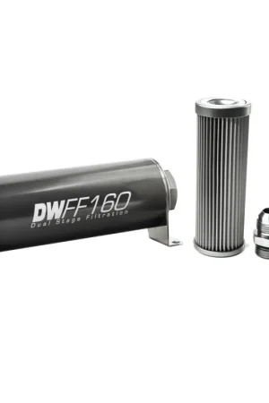 DeatschWerks Stainless Steel 10AN 10 Micron Universal Inline Fuel Filter Housing Kit (160mm) Deal