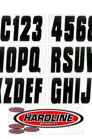 Hardline Boat Lettering Registration Kit 3 in. - 350 Black Solid Today Only