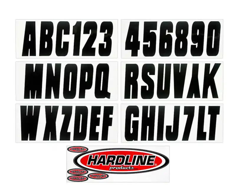 Hardline Boat Lettering Registration Kit 3 in. - 350 Black Solid Today Only