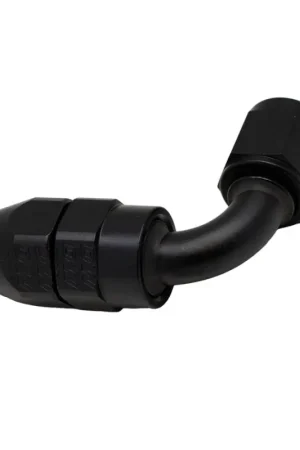 Free Returns DeatschWerks 6AN Female Swivel 90-Degree Hose End PTFE (Incl 1 Olive Insert) - Anodized Matte Black