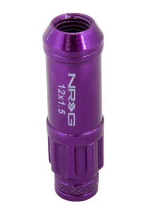 Get Yours NRG 700 Series M12 X 1.5 Steel Lug Nut w/Dust Cap Cover Set 21 Pc w/Locks & Lock Socket - Purple