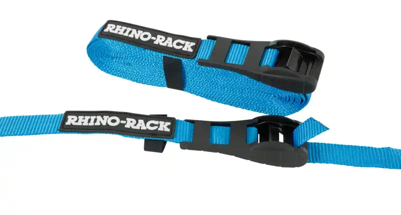 Price Drop Rhino-Rack Rapid Tie Down Straps w/Buckle Protector - 4.5m/15ft - Pair - Red