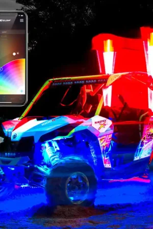XK Glow XKchrome Advanced App Control LED Whip Light Kit for 4x4 Offroad UTV ATV 2x whip 32in Free Shipping