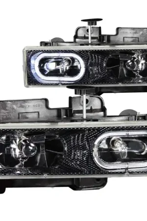 Best Seller ANZO 1988-1998 Chevrolet C1500 Crystal Headlights Carbon w/ Halo