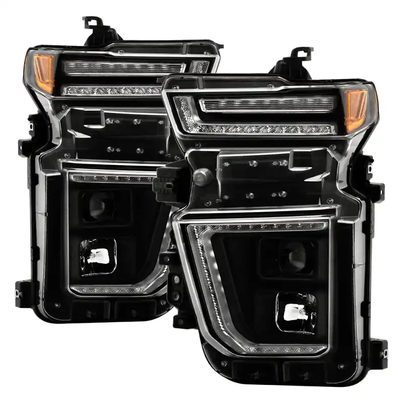 Spyder 20-23 Chevy Silverado 2500/3500 Proj Headlights - LED DRL - Black PRO-YD-CSHD20SI-SEQ-BK Must Have