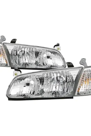 Same Day Shipping xTune 00-01 Toyota Camry 4pc OEM Style Headlights w/Corner Lights - Chrome (HD-JH-TCAM00-SET-C)