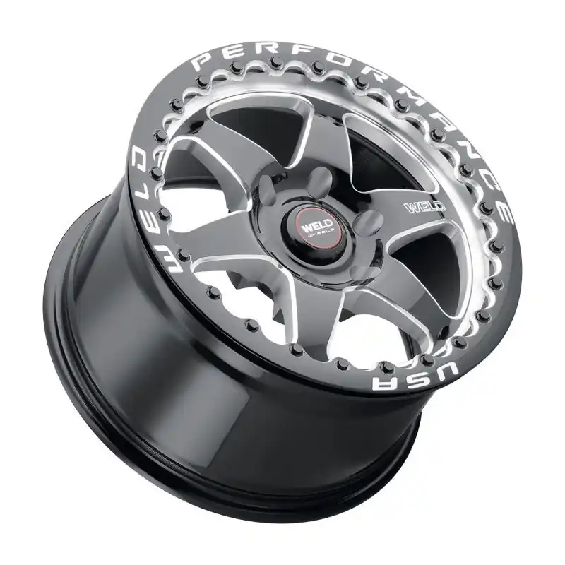 Weld S909 20x10 Ventura 6 Beadlock 6x135 ET38 BS7.00 Gloss BLK MIL DIA 87.1 No Minimum Order