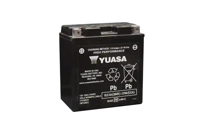 Yuasa YTX20CH Maintenance Free AGM 12-Volt Battery Worldwide Shipping