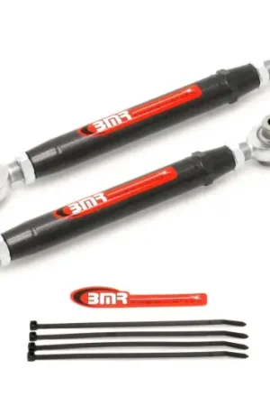 New Release BMR 10-15 5th Gen Camaro Rear Adj. Rod Ends Toe Rods - Black Hammertone