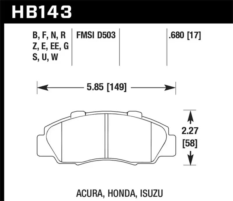 Authentic HAWK ER-1 Brake Pad Sets