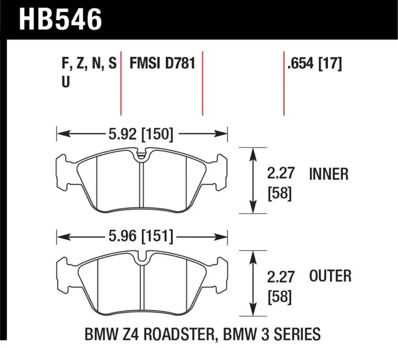 Buy Direct HAWK HP+ Brake Pad Sets