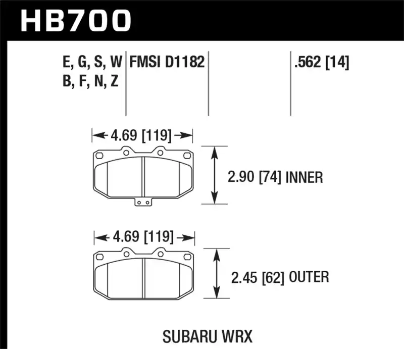 Markdown HAWK Blue 9012 Brake Pad Sets